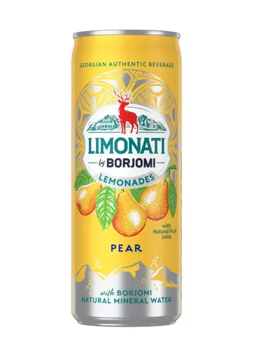Limonāde BORJOMI Limonati, bumbieru, bundžā, 0.33l (DEP)