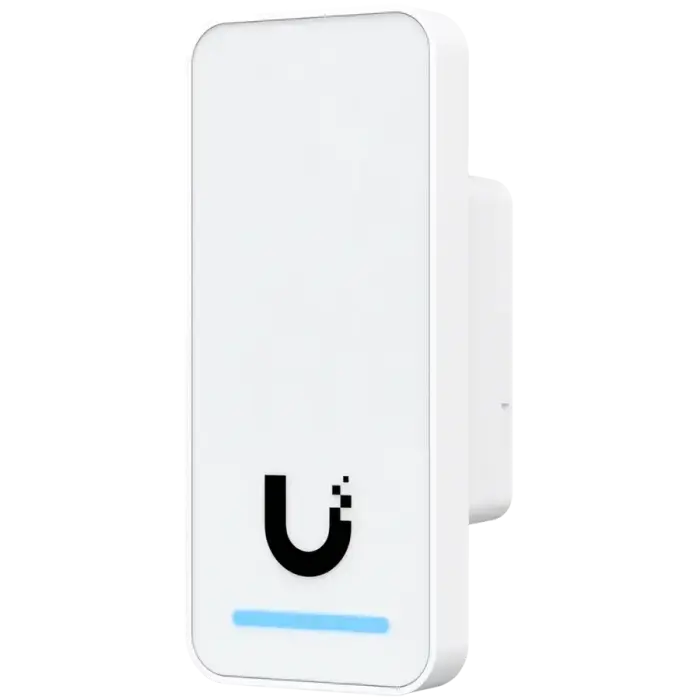 UniFi Access 2nd generation compact indoor/outdoor reader for organizations, with integrated welcome speaker and LED flash
