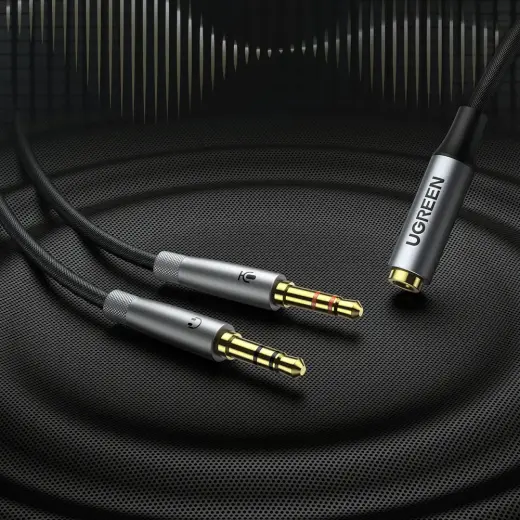 UGREEN AV192 3.5mm Female to 2 male audio cable (grey) Photo