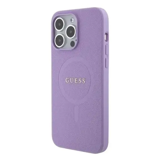 Guess Saffiano MagSafe case for iPhone 15 Pro - purple Фото num