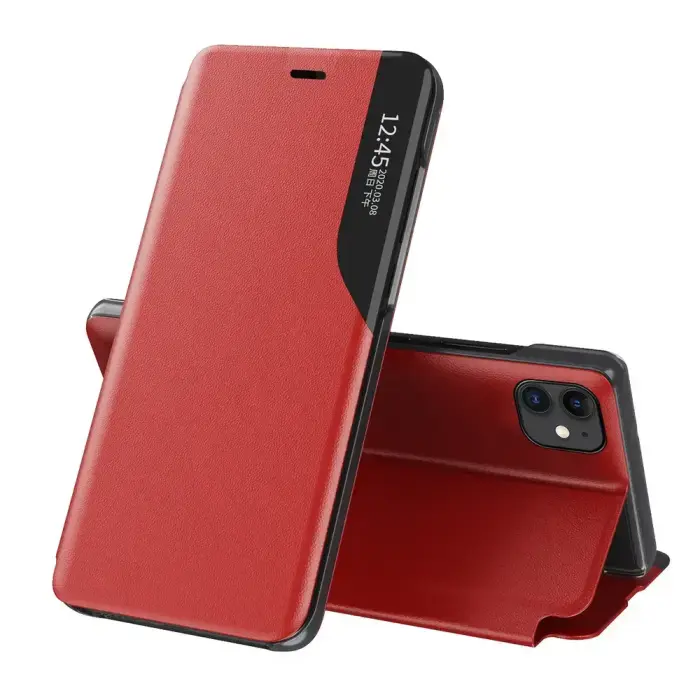 Eco Leather View Case чехол-книжка с подставкой для телефона iPhone 13 Pro красный