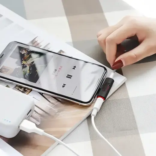 Borofone Adapter BV7 Audio - Lightning to Lightning + jack 3,5mm - white Photo