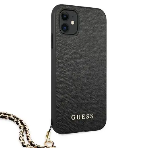 Guess Saffiano Chain - Etui iPhone 11 (czarny) Foto 4