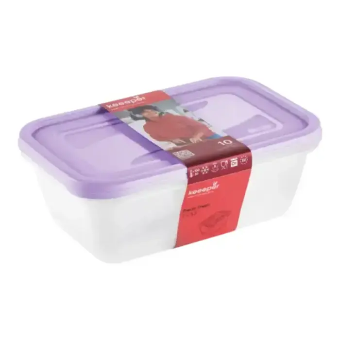 Pārtikas trauciņu komplekts taisnstūrveida  2x3,3L Fredo „Fresh“ caurspīdīgs/maigi violets