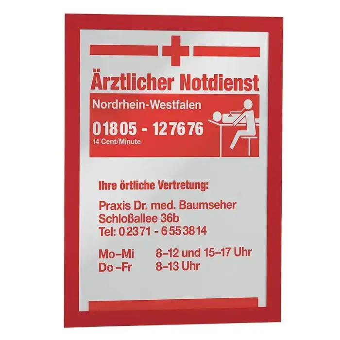 Pašlīpoša kabata DURABLE DURAFRAME® A4, ar rāmi, sarkana krāsā, 2 gab./iepak. Фото num