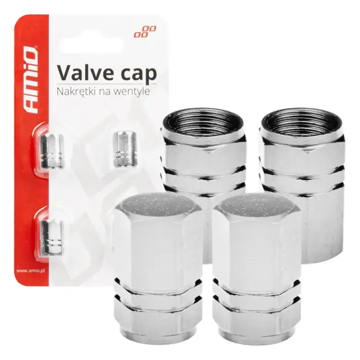 Aluminium valve cap silver 4 pcs