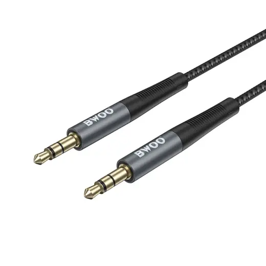 BWOO Nylon braided+Aluminum-alloy shell aux cable BO-AUX064 3.5mm to 3.5mm Foto 2