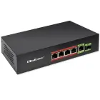 Qoltec FAST Ethernet PoE SWITCH 4x RJ45 PoE 1x RJ45 Uplink 1x SFP | 65W | 1000 Mb Foto 1