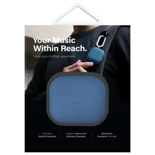 UNIQ case Nexo AirPods 4 + Ear Hooks Silicone pacific blue Foto 9
