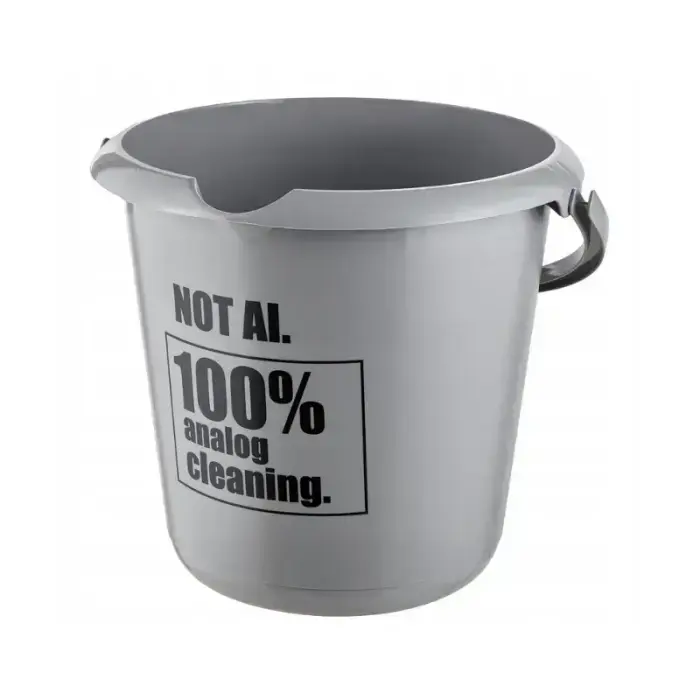 Deco bucket 10L Ilvie "Not Ai" Ø30x28cm gray