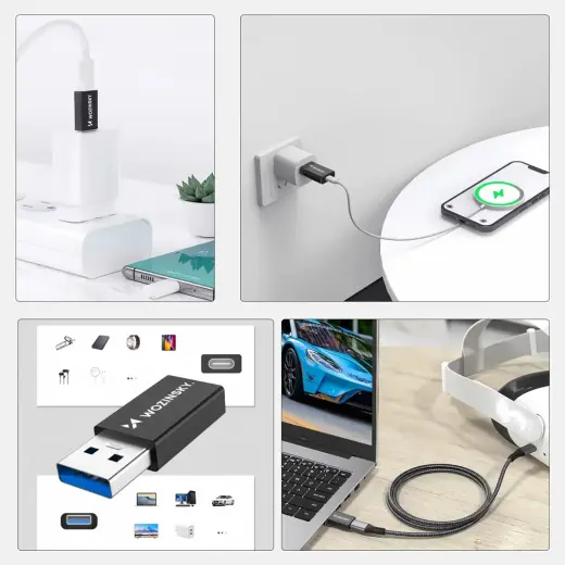Wozinsky WAAC-01 USB-A - USB-C OTG Adapter - Black Foto 2