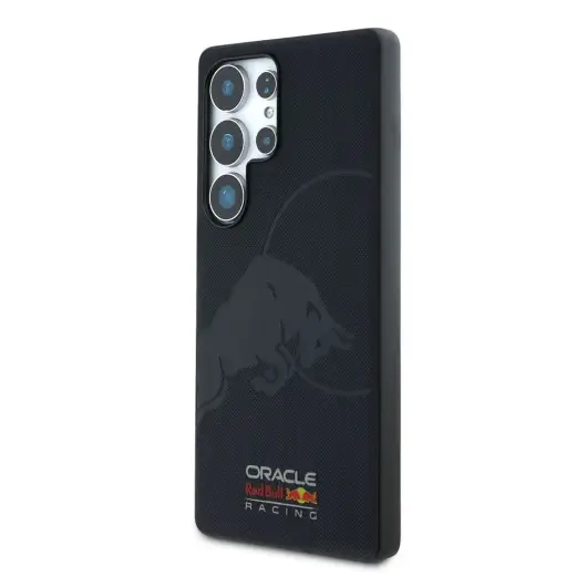 Red Bull Leather Meshed Debossed Logo MagSafe Case for Samsung Galaxy S25 Ultra Navy