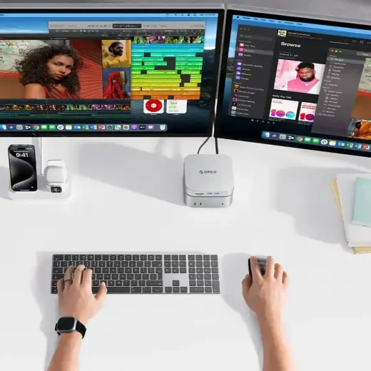 Orico MiniLink 9-in-1 Docking Station with M.2 SSD Hard Drive Bay - Silver Photo