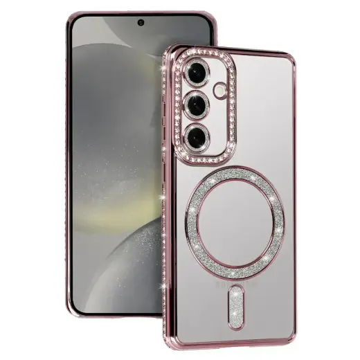 Bling Magsafe Case for Samsung Galaxy S25 FE pink