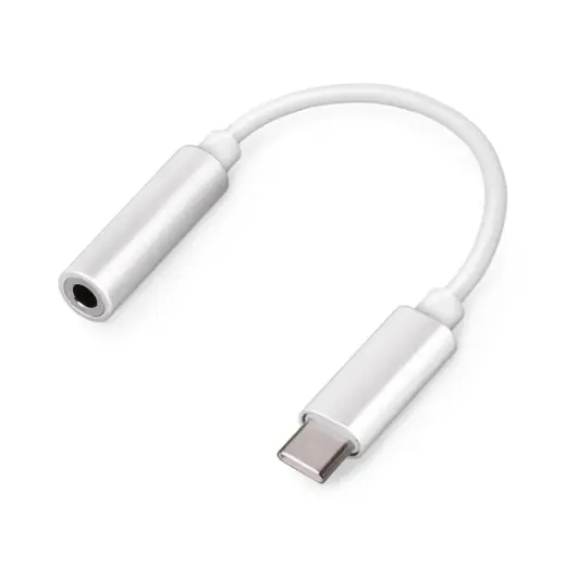 Setty adapter USB-C - audio jack 3,5mm white Foto 1