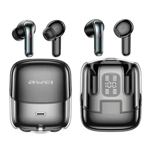 AWEI słuchawki Bluetooth 5.3 T79 ENC TWS + stacja dokująca czarny|black Фото num