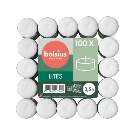 Tējas sveces 100gab. baltas