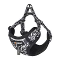 Dogness walking set leash+harness for dog (black and white) Photo