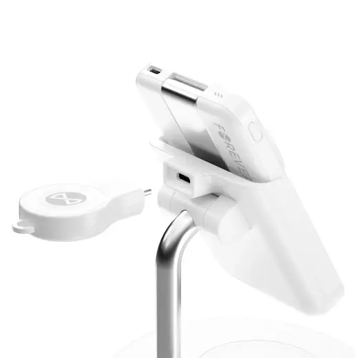 Forever MACS-100 magnetic wireless charging station with power bank white 5in1 Фото num