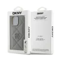 DKNY PU Leather Quilted Stack Logo Case for iPhone 16 Pro Max Grey — Foto 5