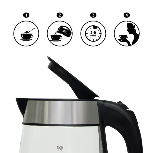 Huslog glass kettle 1,7L AK-0537 Фото num
