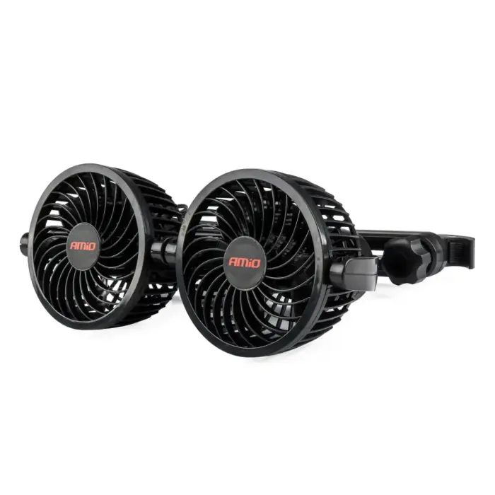 Auto ventilators galvas balstam ar USB lādētāju 2×4" 12V