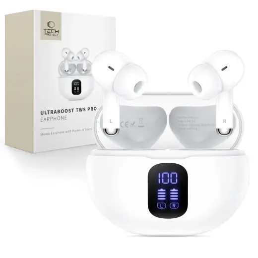 Tech-Protect UltraBoost TWS Pro G2 Headphones - White