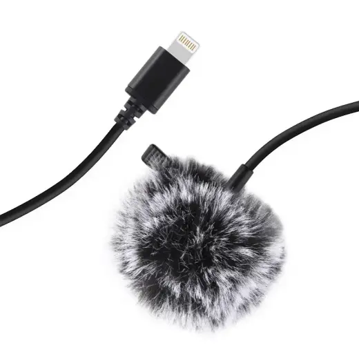 Jack Puluz tie microphone with clip PU426 1.5m 3.5mm Lightning Foto 2