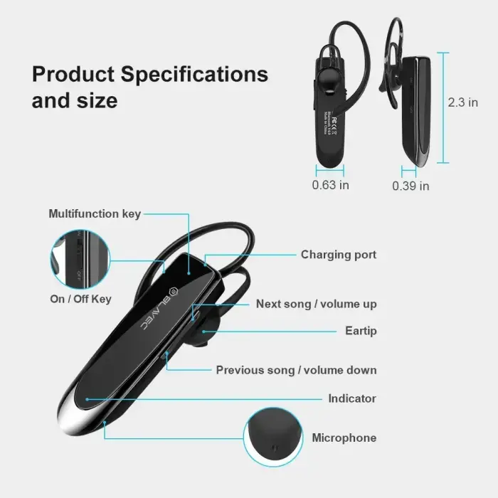 Blavec Bluetooth Headset Travel PL55 Multipoint (BHPL55-B) black Photo