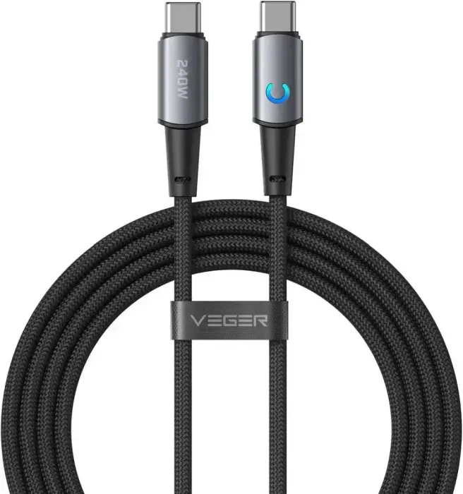 Veger CC2-ZSD data transfer and charging cable | USB-C to USB-C | PD | 240W | 1.5m | black
