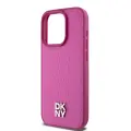 DKNY PU Leather Repeat Pattern Stack Logo MagSafe Case for iPhone 15 Pro Pink — Фото 2