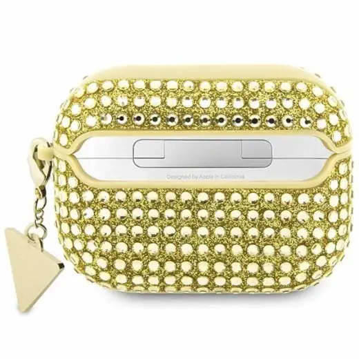Guess GUAPHDGTPD AirPods Pro cover złoty|gold Rhinestone Triangle Charm Foto 2