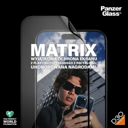 PanzerGlass Matrix D3O UWF aizsargstikls telefonam iPhone 15 Pro Max 6.7" Ultra-Wide-Fit rPET ekrāna aizsardzība Easy Aligner iekļauts 2820 hybryda Foto 3