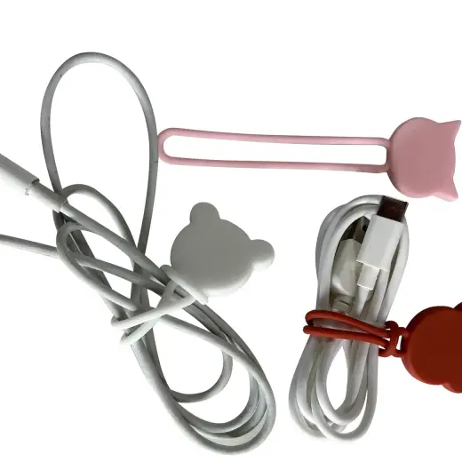 Silicone cable reel - pink Photo