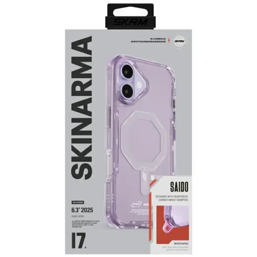 Skinarma Saido case for iPhone 17 Magnetic Charging lilac Foto 5
