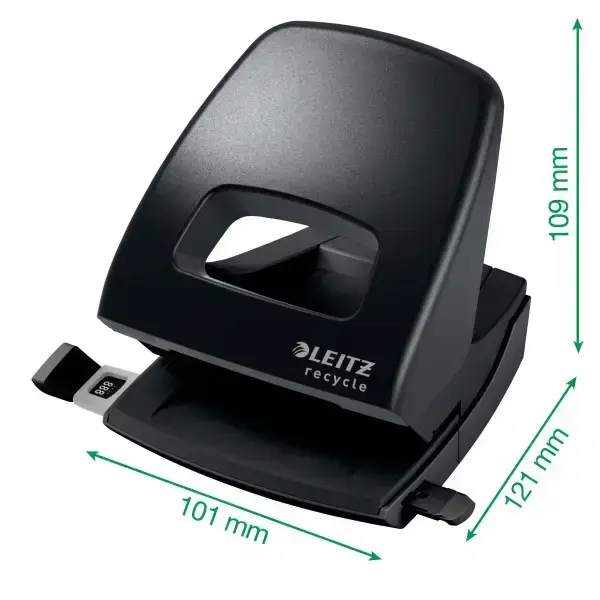Caurumotājs Leitz NeXXt, no pārstrādāta materiāla, 30 lapas, melns Foto 5