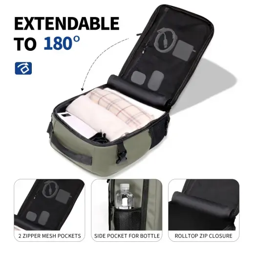 Tech-Protect Defender S50 Backpack for Ryanair & Wizzar, 20L Laptop - Olive Foto 6