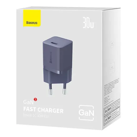 Mini wall charger Baseus GaN5 30W (purple) Foto 8