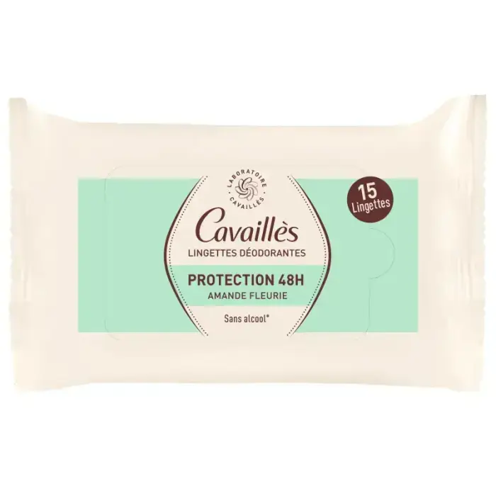 Roge Cavailles, Deodorant Wipes, 48h Protection, Antiperspirant, Unisex, 15 pcs
