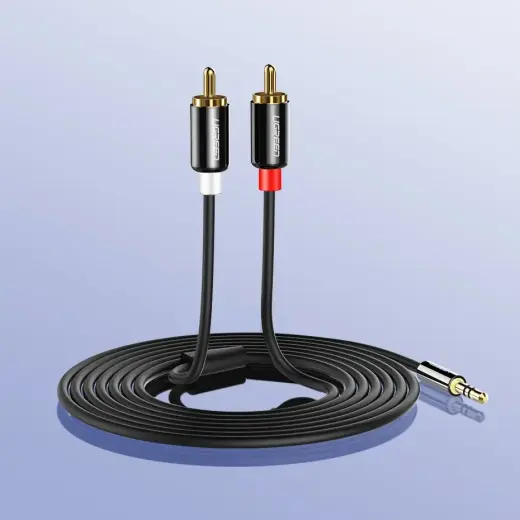 UGREEN AV116 3,5mm Jack to 2RCA (Cinch) Cable 3m (black) Photo