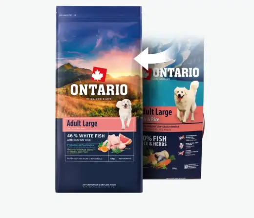 Barība suņiem – Ontario Adult Large, Fish and Brown Rice, 12 kg Foto 2