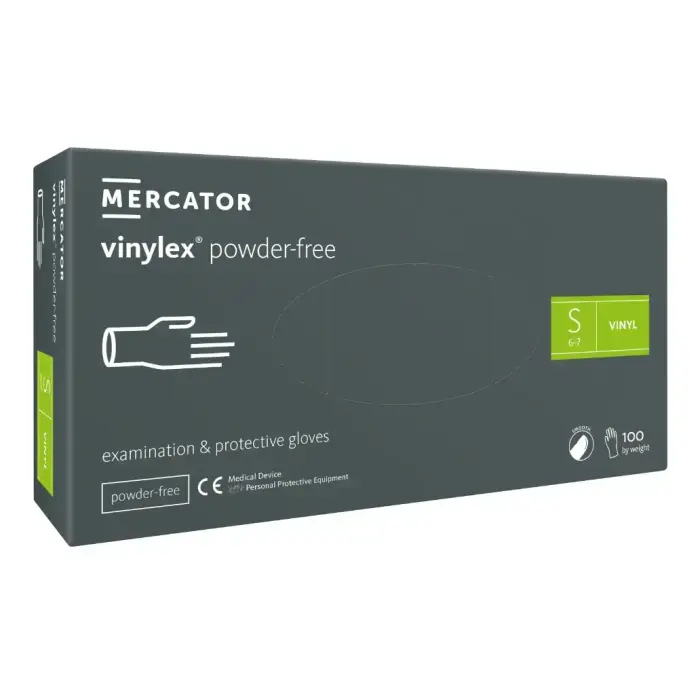 Cimdi vinila VINYLEX, bez pūdera, caursp., S izm., 100gab