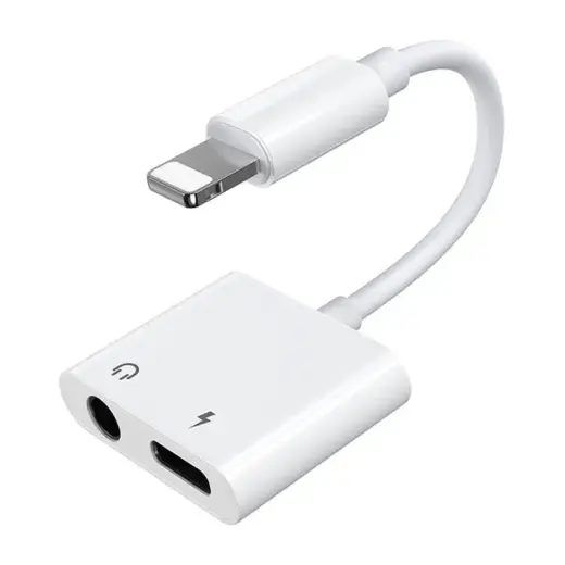 Joyroom Lightning - Lightning | 3,5 mm mini jack headphone adapter audio and charging white (S-Y104) Photo