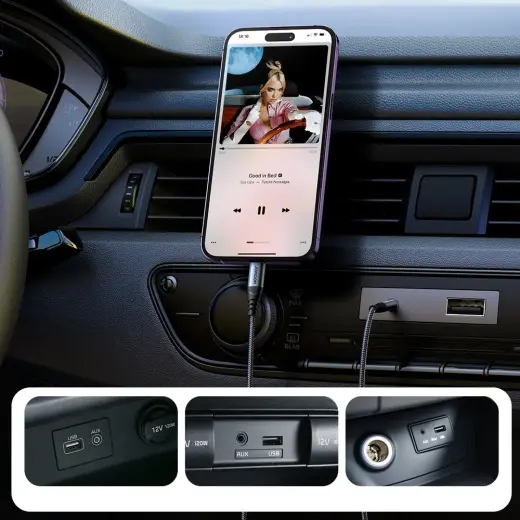 Joyroom stereo audio cable AUX 3.5 mm mini jack - Lightning for iPhone iPad 1.2 m black (SY-A06) Photo