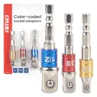 Color-coded socket adaptors 3el. 1/4" 3/8" 1/2" AMIO-04936 — Foto 1