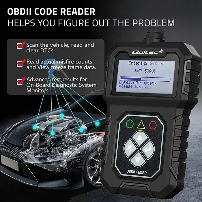 Qoltec Digital OBD2 EOBD diagnostic Tester Interface ProLine  | 8V-25V | Dual System Foto 4