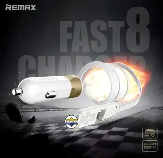 REMAX Car Charger RCC-102 - USB - 3,4A with 2 in 1 cable Micro USB, Lightning silver Foto 8