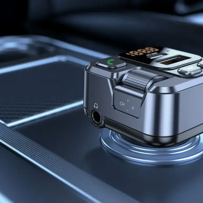 Blavec FM Transmitter Flash TR-05 MP3, Bluetooth - USB + Type C - PD 30W (TFMFTR05-B) black Фото num