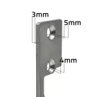 Qoltec Double-sided straight plate for electric door strike | Catch plate | 110mm | Stainless steel Foto 4