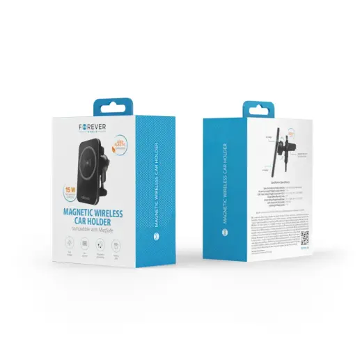 Forever car holder for air vent MACH-100 magnetic with wireless charging black 15W Photo
